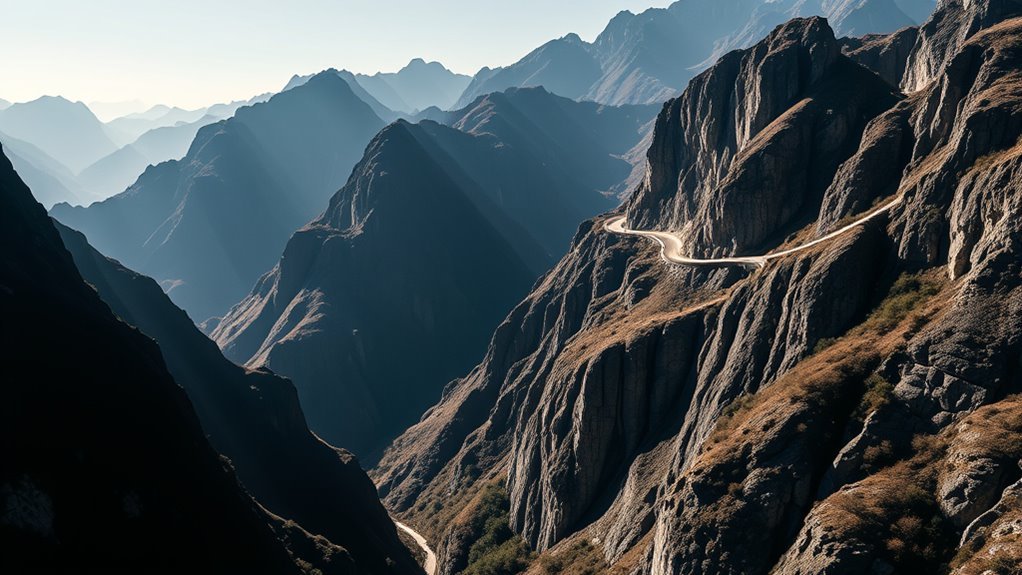 scenic mountain tunnel road